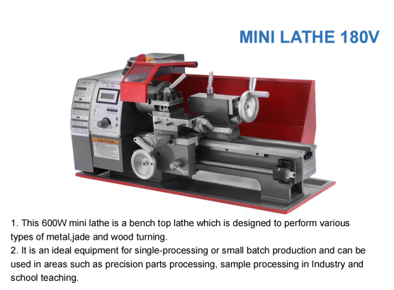 180V Mini Bench Lathe Machine | Flexible Turning Solution for Small Parts and Prototyping